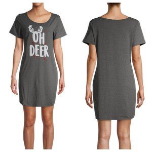 Secret Treasures Women's "Oh Deer" Sleep Shirt Holiday Ladies Size Small/Medium